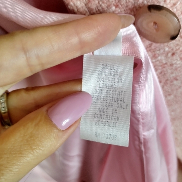 Marvin Richards pink peacoat button down wool blend coat sz 12 - Picture 11 of 12